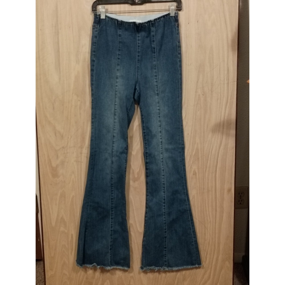 Ashley Mason Amanda Flare Bell Bottom Jeans Fitted Through Hips Elastic Waist 5